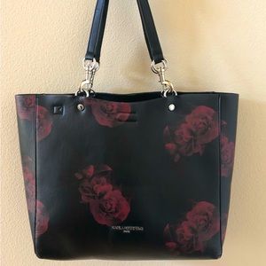 Like New Karl Lagerfeld Large Paris Rose Shoulder Tote